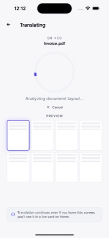 AI PDF Translator analyzing document layout before translation